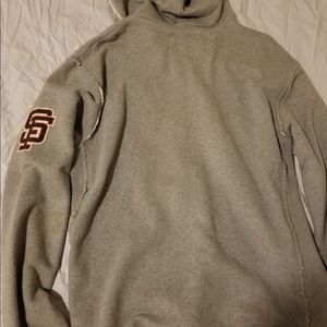 Mitchell & Ness Sweaters - Mitchel and Ness Full zip distressed grey hoodie Mitchell & Ness Sweaters - Mitchel and Ness Full zip distressed grey hoodie